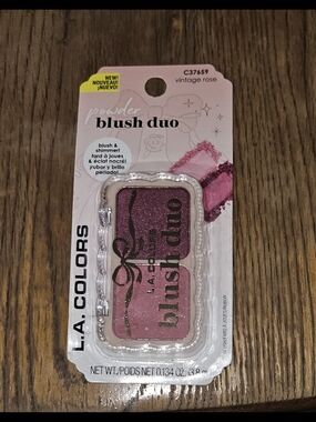 L.A. Colors Powder Blush Duo in C37659 Vintage Rose 0.134oz BNIB